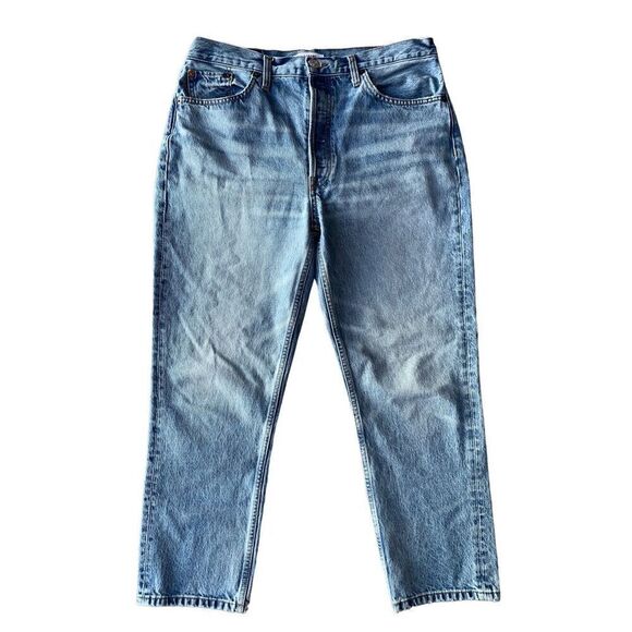 RE/DONE 70's Stove Pipe Straight Leg Jeans in Cool Medium Blue - Picture 7 of 16